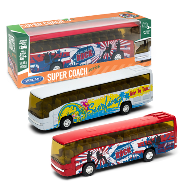 Игрушка модель автобуса 1:60, несколько видов  
